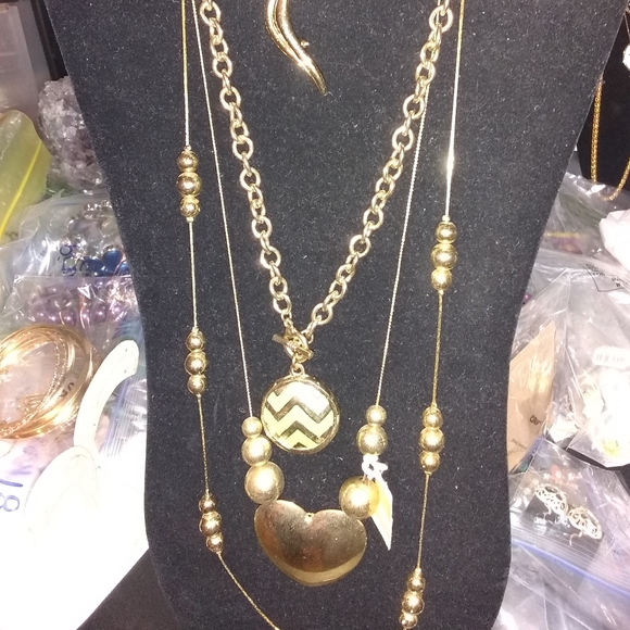 LUXURIOUS!/ 11 LOT GOLDEN MIXED JEWELRY - Picture 10 of 12